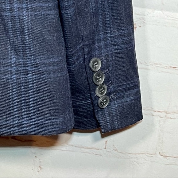 Lands End Blazer Womens Size 10P Blue Plaid One Button Lined Classic - Picture 9 of 11